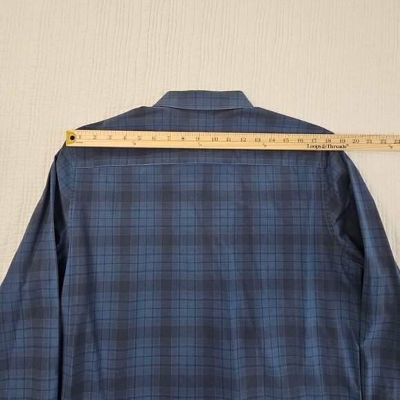 Calvin Klein Men's Large Button-Up Shirt Blue Plaid Slim Fit Long Sleeve EUC LN - Picture 10 of 14